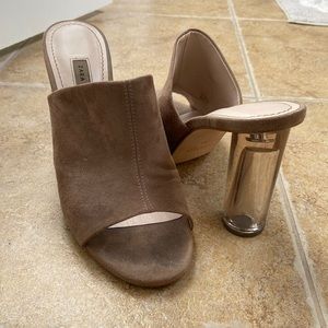Zara Heeled Mules with Lucite Heels